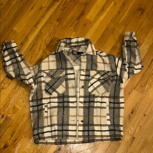 Zara Plaid Flannel Shirt Jacket